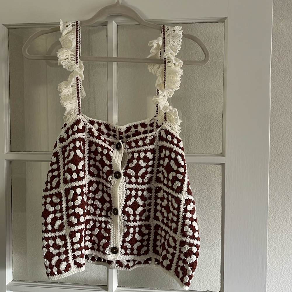 NWT MARINE LAYER crochet tank top, ladies size large